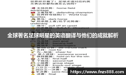 全球著名足球明星的英语翻译与他们的成就解析